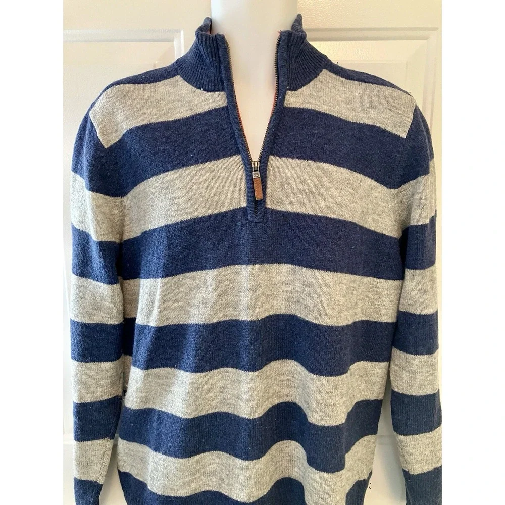 Men's Jack Russell Oakham England Knit Sweater LambsWool Langham Zip Size Medium
